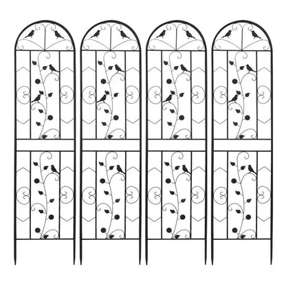 2PCS Metal Garden Trellis Fence Anti-Rust Climbing Plant Flower Panels