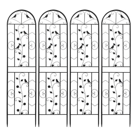 2PCS Metal Garden Trellis Fence Anti-Rust Climbing Plant Flower Panels