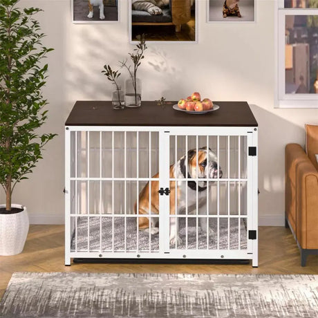 3-Door Furniture Dog Crate End Table | MDF Top