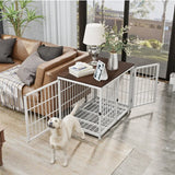 3-Door Furniture Dog Crate End Table | MDF Top