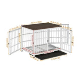 3-Door Furniture Style Dog Crate End Table: Indoor Pet Kennel with Removable Tray