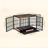  3-Door Furniture Dog Crate End Table | MDF Top