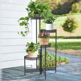 4 Tier Metal Flower Pot Rack Corner Shelving Storage Shelf