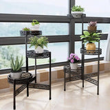 4 Tier Metal Flower Pot Rack Corner Shelving Storage Shelf