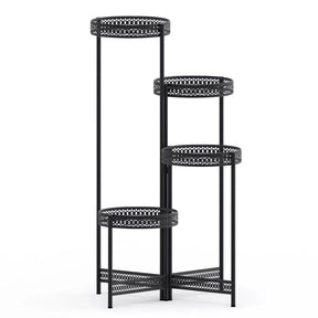 4 Tier Metal Flower Pot Rack Corner Shelving Storage Shelf