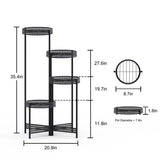 4 Tier Metal Flower Pot Rack Corner Shelving Storage Shelf