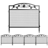 5 Panel Garden Entry Path Fence Black Metal Garden Barrier Border