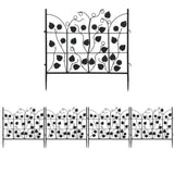 5 Piece Metal Garden Fence Set for Outdoor Garden