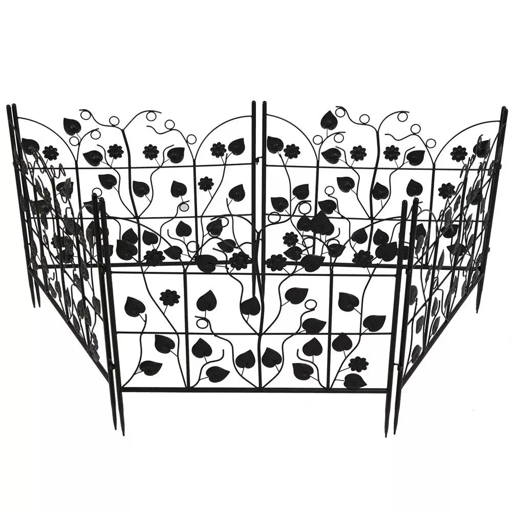 5 Piece Metal Garden Fence Set for Outdoor Garden