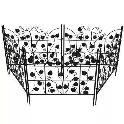 5 Piece Metal Garden Fence Set for Outdoor Garden