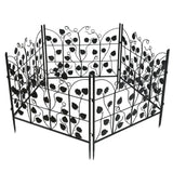 5 Piece Metal Garden Fence Set for Outdoor Garden
