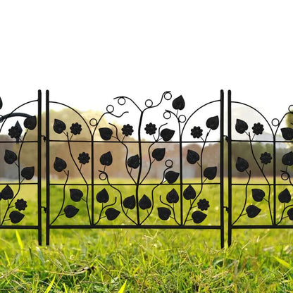 5 Piece Metal Garden Fence Set for Outdoor Garden
