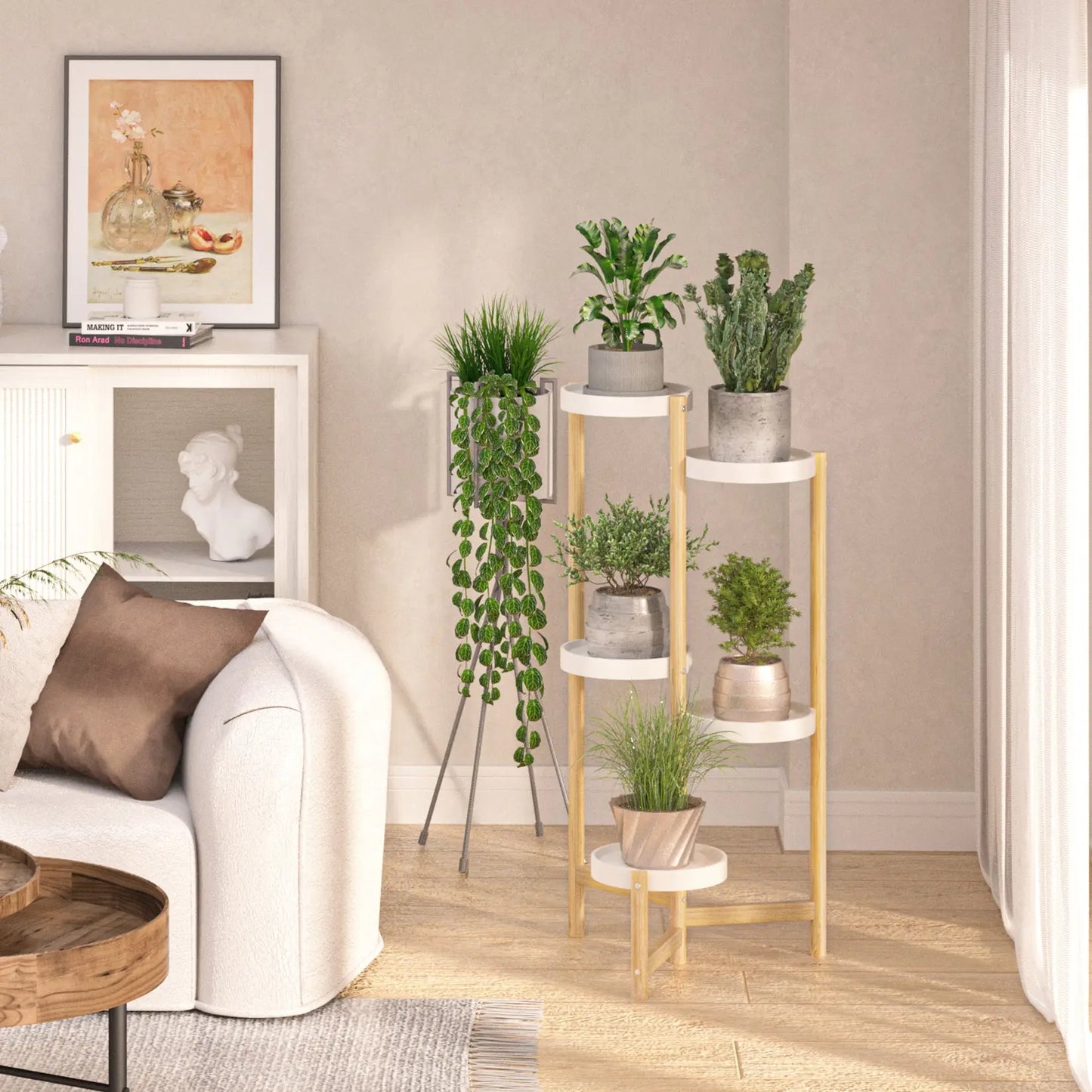 5 Tier Tall Corner Plant Stand Holder and Display Rack