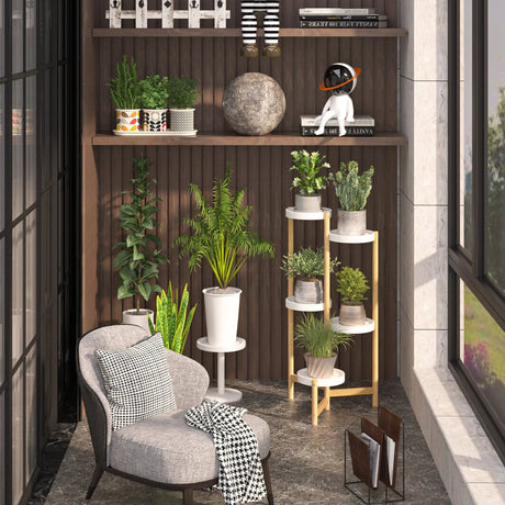 5 Tier Tall Corner Plant Stand Holder and Display Rack
