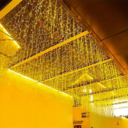 5M 7.5M Solar Curtain String Lights for Festive Outdoor Decor