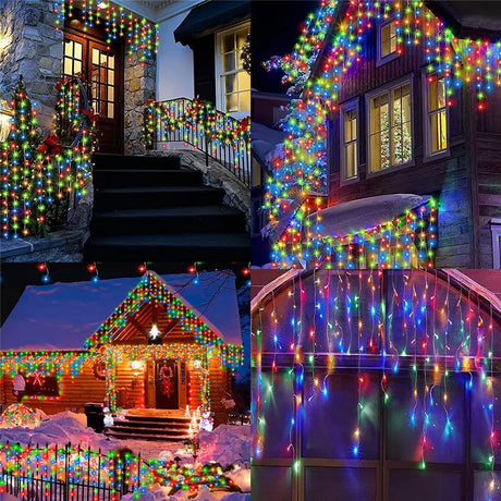 5M 7.5M Solar Curtain String Lights for Festive Outdoor Decor