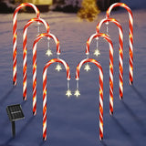 5PCS Set Solar Cane Light Outdoor Waterproof Christmas Candy Ground Light Garden