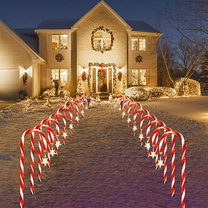 5PCS Set Solar Cane Light Outdoor Waterproof Christmas Candy Ground Light Garden