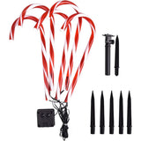 5PCS Set Solar Cane Light Outdoor Waterproof Christmas Candy Ground Light Garden