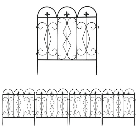 5pcs Decorative Garden Fence Outdoor Border Animal Barrier Fence