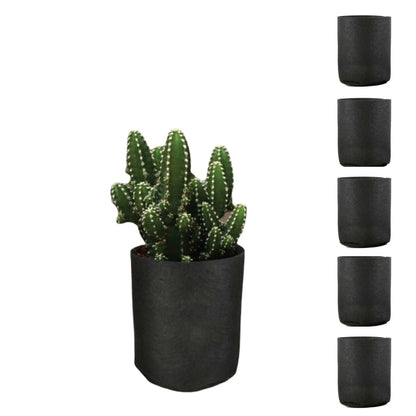 6 Pck 1 Gallon Fabric Flower Pots 3.8L Garden Planter Bags Black Felt Root Pouch Bonnyrigg Produce & Garden Supplies