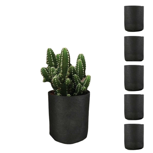 6 Pck 1 Gallon Fabric Flower Pots 3.8L Garden Planter Bags Black Felt Root Pouch Bonnyrigg Produce & Garden Supplies