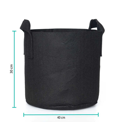 6 Pck 10 Gallon Fabric Flower Pots 38L Garden Planter Bags Black Felt Root Pouch Bonnyrigg Produce & Garden Supplies
