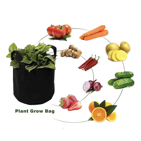 6 Pack 10 Gallon Fabric Grow Bags 38L – Black Felt Planter Pots with Handles
