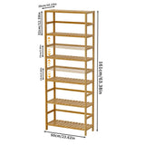 6-Tier Bamboo Storage Rack Shelving Bookshelf Plant Flower Stand