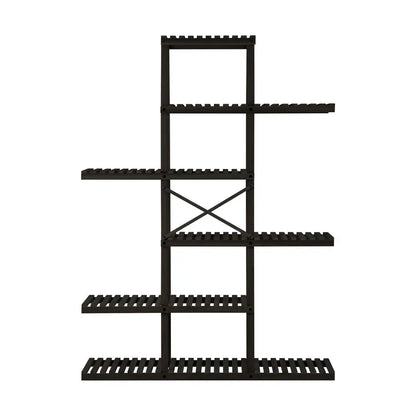 6 Tier Plant Stand Flower Pot Rack Black