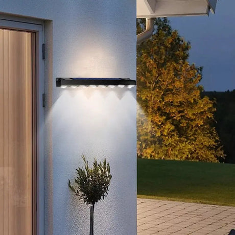 8 LED Solar Wall Light Outdoor Waterproof Garden Balcony Fence Lighting Lamp