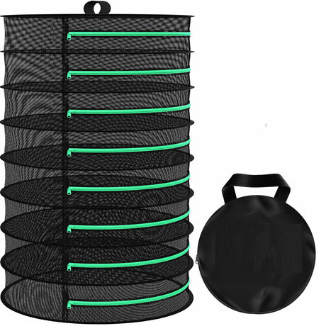 8-Layer 162cm Foldable Herb Vegetable Fruit Drying Dehydrating Rack Mesh Hanging Dryer Bonnyrigg Produce & Garden Supplies