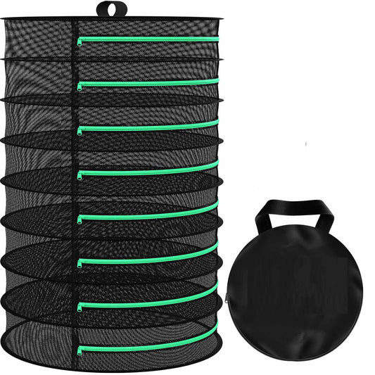 8-Layer 162cm Foldable Herb Vegetable Fruit Drying Dehydrating Rack Mesh Hanging Dryer Bonnyrigg Produce & Garden Supplies