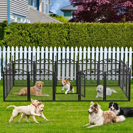 8-Panel DIY Heavy Duty Dog Playpen with Waterproof Pad