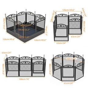 8-Panel DIY Heavy Duty Dog Playpen with Waterproof Pad