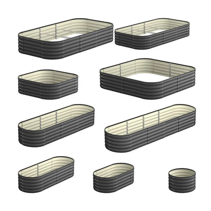 9 in 1 Raised Garden Bed Oval Galvanized Steel