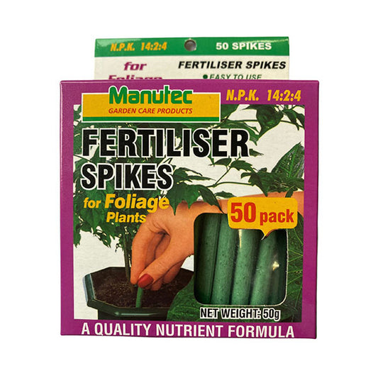 Manutec Fertiliser Spikes for Foliage Plants (50 Pack)
