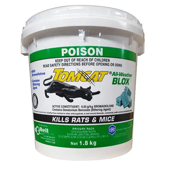  Amgrow Tomcat All-Weather Blox (Green) 1.8kg – Bromadiolone Rat & Mouse Bait Blocks