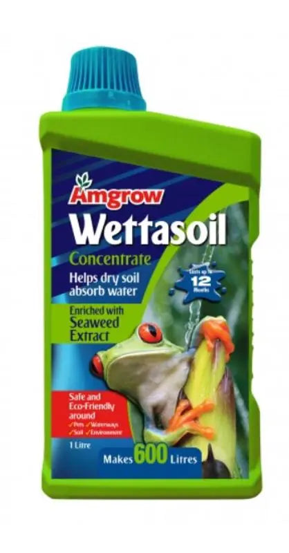 Amgrow Wettasoil with Seaweed Concentrate 1L – Soil Wetter for Lawns & Gardens

