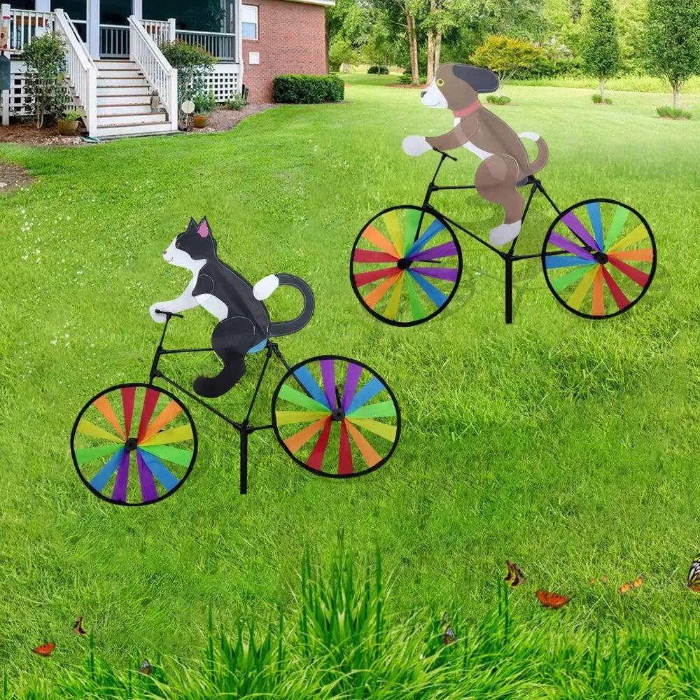 Animal Cartoon Windmill Bicycle Garden Spinner Yard Decoration