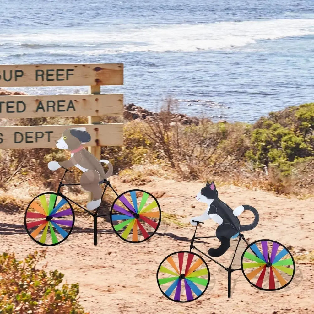 Animal Cartoon Windmill Bicycle Garden Spinner Yard Decoration