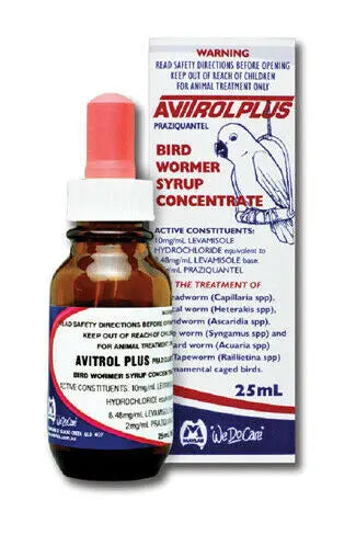 Avitrol Plus Bird Wormer Syrup 25mL: Broad-Spectrum Allwormer for Caged Birds