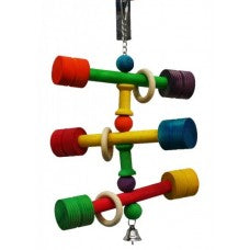 Wood Hang Dumbells Parrot Toy-BLT026