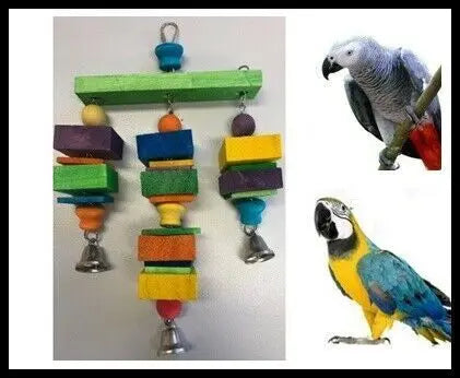 Bird Toys -3 Rods Wood Blocks Toy Large Size30x20cm BLT043