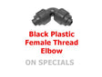 Black Plastic Female Thread Elbow – 90° Pipe Fitting – Durable & Corrosion-Resistant Bonnyrigg Produce & Garden Supplies