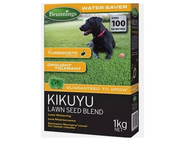 Brunnings Kikuyu Lawn Grass Seed Blend 1 kg – Fast‑Growing Durable Turf Bonnyrigg Produce & Garden Supplies