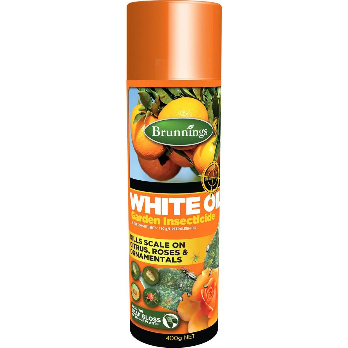 Brunnings White Oil Aerosol 400g – Scale & Insect Spray for Citrus, Roses & Ornamentals
