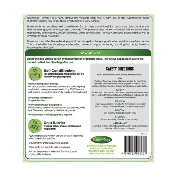 Brunnings Pumice+ Natural Soil Conditioner 2.5L