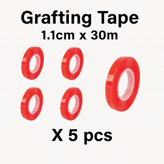 Grafting Tape Red Stretchable -1.1cmx30m (Pack of 5)