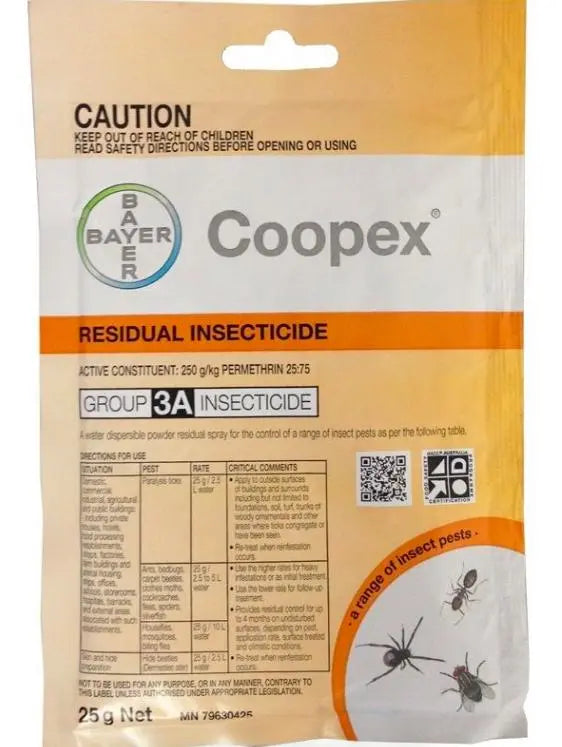 Coopex Residual Insecticide 25g – Permethrin Powder for Indoor & Outdoor Pest Control
